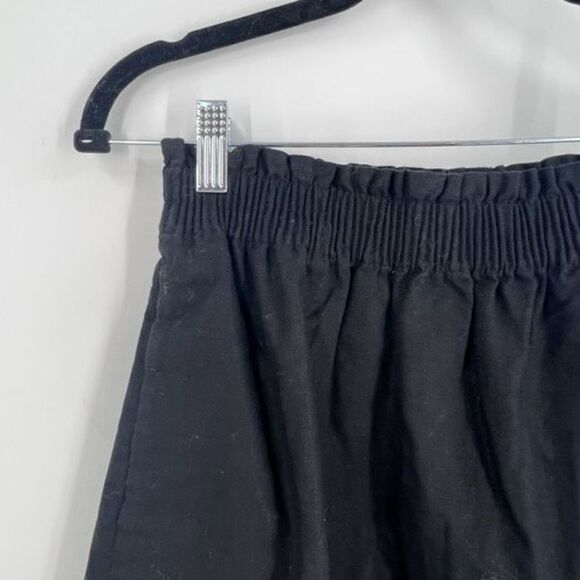 J. Crew Women's Linen Blend Scalloped Hem Paper Bag Waist Skirt Black Size 2 - Picture 2 of 10